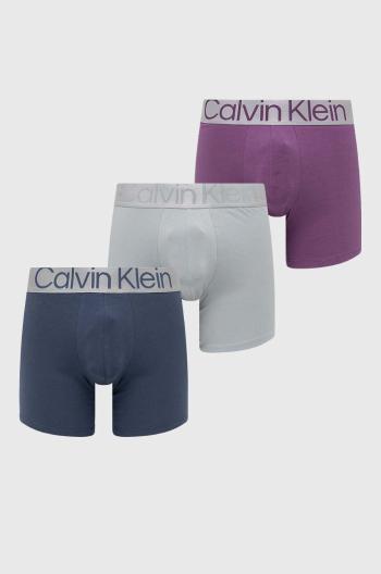 Boxerky Calvin Klein Underwear 3-pak pánske, fialová farba
