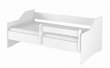 Detská posteľ s chrbtom LULU - biela  bed classic white 160x80 cm posteľ + úložný priestor