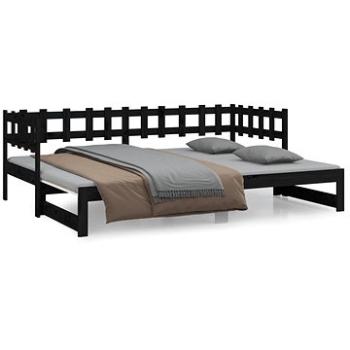 Výsuvná posteľ čierna 2× (90 × 190) cm masívna borovica, 820780
