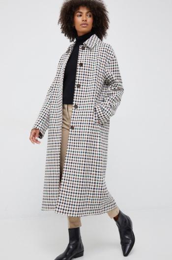 Kabát s prímesou vlny Sisley prechodný, oversize