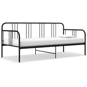Rám rozkladacej postele čierny kovový 90 × 200 cm, 324749