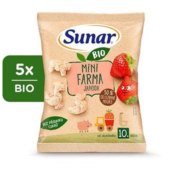 Sunar BIO detské chrumky mini farma jahoda 5× 18 g (8592084418571)