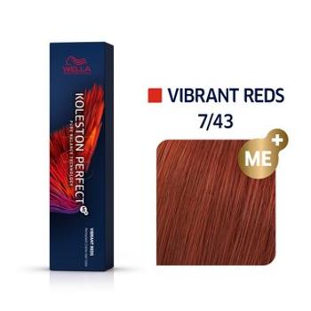 Wella Professionals Koleston Perfect Me+ Vibrant Reds profesionálna permanentná farba na vlasy 7/43 60 ml