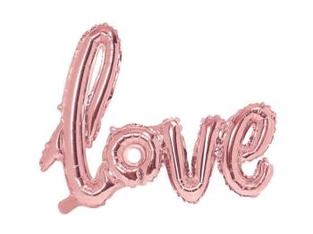 Fóliový balón LOVE Valentine's Day, ružové zlato - ružové zlato, 73x59cm - xPartydeco