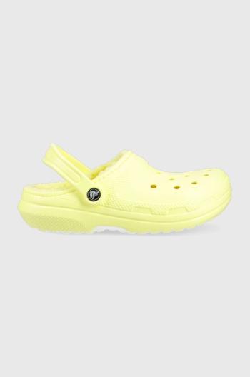 Šľapky Crocs Classic Lined Clog žltá farba, 203591