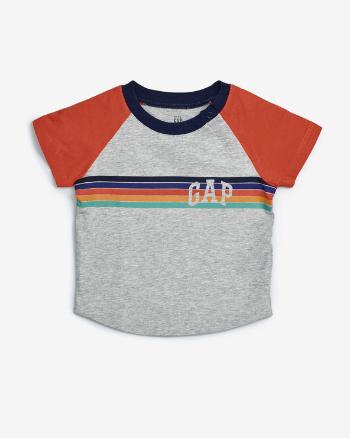 GAP Logo Arch Raglan Tričko detské Červená Šedá