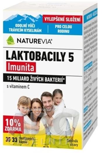 SWISS NATUREVIA LAKTOBACILY 5 Imunita cps s vitamínom C (10% zdarma) 1x33 ks