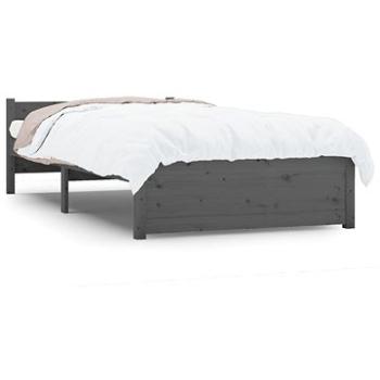 Rám postele sivý masívne drevo 90 × 200 cm, 815031