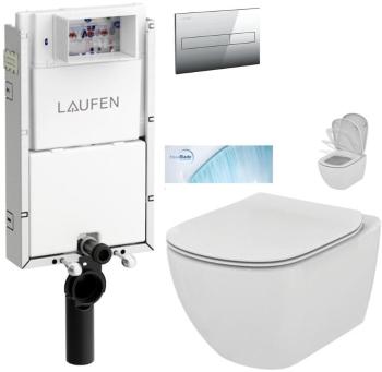 LAUFEN Podomít. systém LIS TW1 SET s chrómovým tlačidlom + WC Ideal Standard Tesi so sedadlom SoftClose, AquaBlade H8946630000001CR TE1