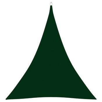 Tieniaca plachta trojuholníková 5 x 7 x 7 m oxfordská látka Dekorhome Tmavo zelená