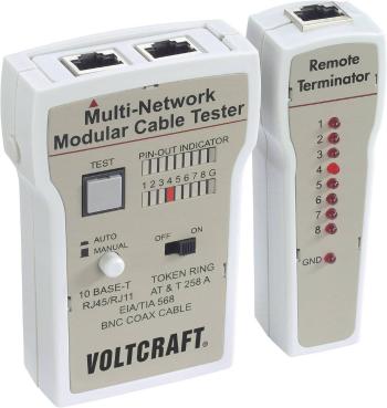 tester káblov VOLTCRAFT CT-2   Určený pre RJ-45, BNC, RJ-11