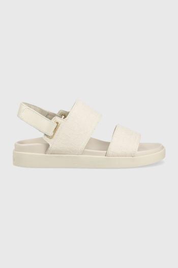 Sandále Calvin Klein ADJ SANDAL W/HW - JQ dámske, béžová farba, HW0HW01491