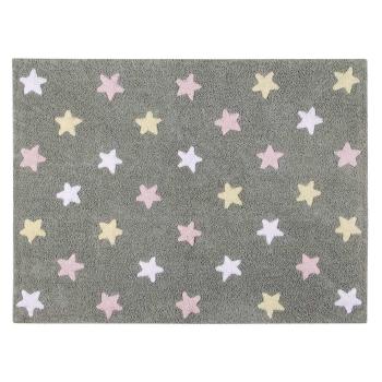 Ourbaby tricolor stars rug grey 32044-0 obdĺžnik 120 x 160 cm ružová sivá