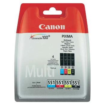 CANON CLI-551 - originálna cartridge, čierna + farebná, 4x7ml