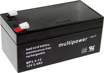 multipower PB-12-3,4-4,8 MP3,4-12 olovený akumulátor 12 V 3.4 Ah olovený so skleneným rúnom (š x v x h) 134 x 66.5 x 67