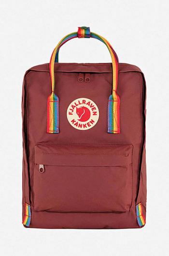 Ruksak Fjallraven Kanken Rainbow F23620.326.907-326, červená farba, veľký, s nášivkou