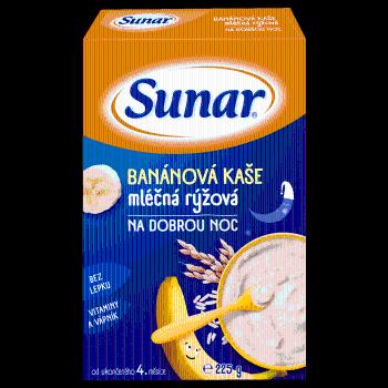 Sunar Banánová kaša mliečna ryžová na dobrú noc, 1 x 225 g