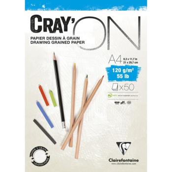 CLAIREFONTAINE CRAY´ON - Celulózový papier pre suché aj mokré techniky A4 (50 listov)