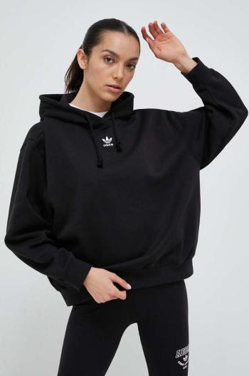 Mikina adidas Originals dámska, čierna farba, s kapucňou, jednofarebná