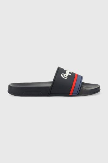 Šľapky Pepe Jeans SLIDER pánske, tmavomodrá farba, PMS70123