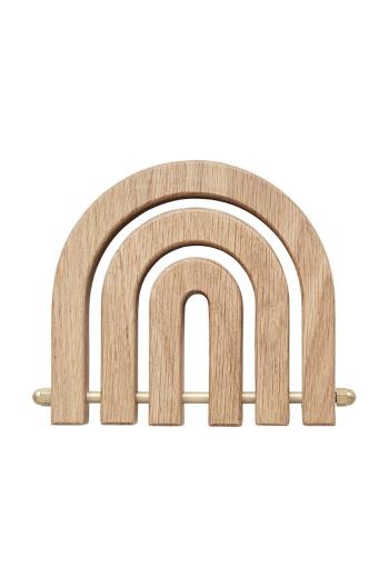 Stojan na teplé jedlá OYOY Rainbow Wooden Trivet