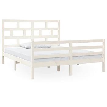 Rám postele biely masívna borovica 160 × 200 cm, 3101294