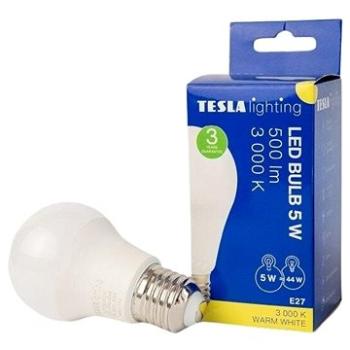 Tesla – LED žiarovka BULB, E27, 5 W, 230 V, 500 lm, 25 000 h, 3 000 K teplá biela, 220st (BL270530-8)