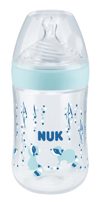 NUK Nature Sense Fľaša s kontrolou teploty 260 ml modrá