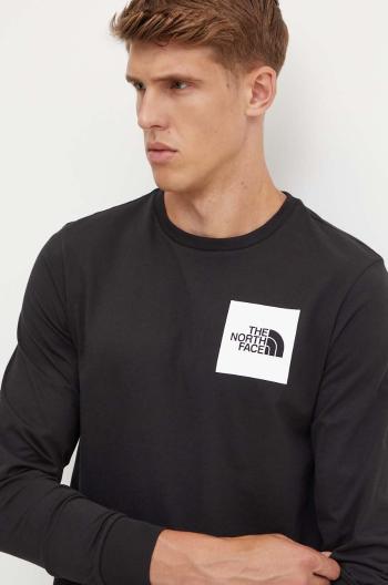 Tričko s dlhým rukávom The North Face L/S Fine Tee pánske, čierna farba, s potlačou, NF0A8A6PJK31