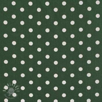 Bavlnená látka Dots dark green