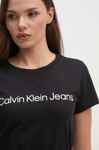 Bavlnené tričko Calvin Klein Jeans 2-pak dámske, čierna farba, J20J220161