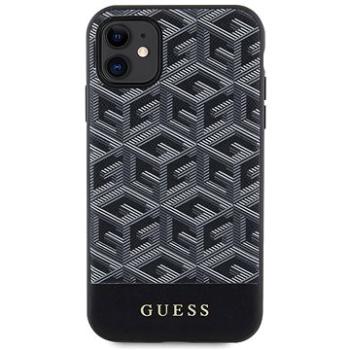 Guess PU G Cube MagSafe Kompatibilný Zadný Kryt na iPhone 11 Black (GUHMN61HGCFSEK)