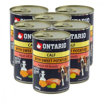 ONTARIO KONZERVA DOG MINI CALF, SWEETPOTATO, DANDELION AND LINSEED OIL 6 X 400G