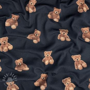 Úplet Teddy bears navy digital print ORGANIC