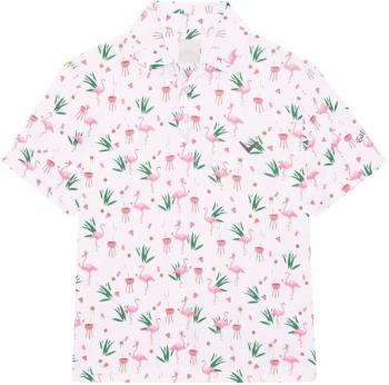 Callaway Boys All Over Flamingo Printed Bright White M Polo košeľa