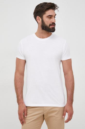 Bavlnené tričko Gant biela farba, jednofarebné