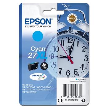 Epson originál ink C13T27124012, 27XL, cyan, 10,4ml, Epson WF-3620, 3640, 7110, 7610, 7620, azurová