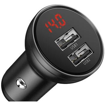 Baseus Digital Display Dual USB 4,8 A Car Charger 24W Grey (CCBX-0G)