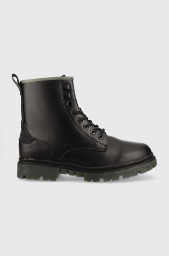 Kožené členkové topánky Wrangler Madison Boot pánske, čierna farba