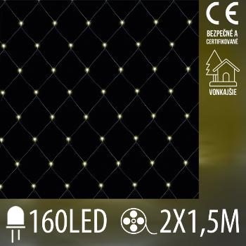 Vianočná LED svetelná sieť vonkajšia - 160LED - 2x1,5 m Teplá biela