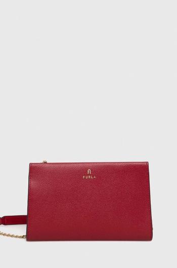kožená listová kabelka Furla camelia červená farba