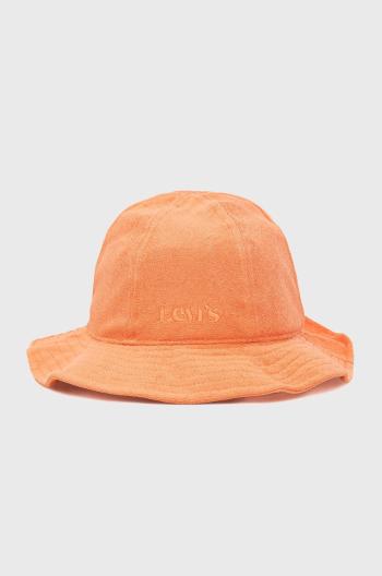 Bavlnený klobúk Levi's oranžová farba, bavlnený
