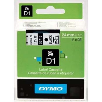Dymo D1 53713, S0720930, 24mm x 7m čierna tlač / biely podklad, originálna páska