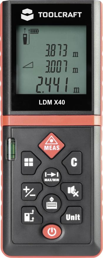 TOOLCRAFT LDM X40 laserový diaľkomer   Rozsah merania (max.) 40 m