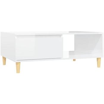 SHUMEE Konferenčný stolík biely vysoký lesk 90 × 60 × 35 cm drevotrieska, 806001