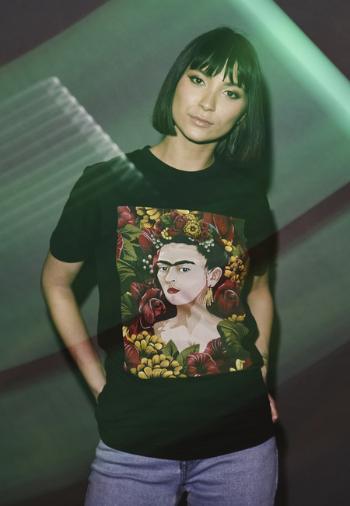 Mr. Tee Ladies Frida Kahlo Portrait Tee black - M