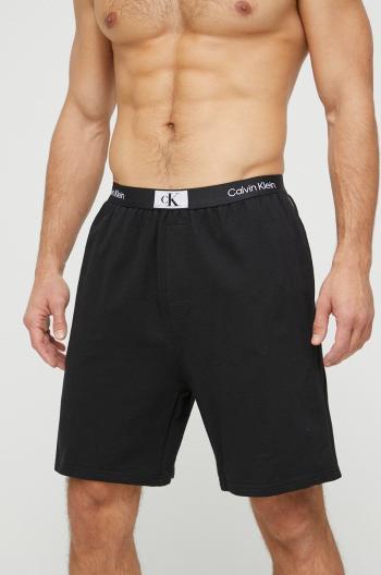 Bavlnené pyžamové šortky Calvin Klein Underwear čierna farba, melanžová