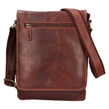 Lagen Pánska kožená crossbody taška LG-655 BRN