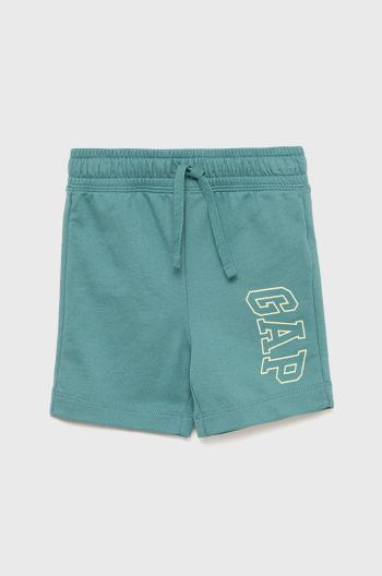 Detské krátke nohavice GAP zelená farba,