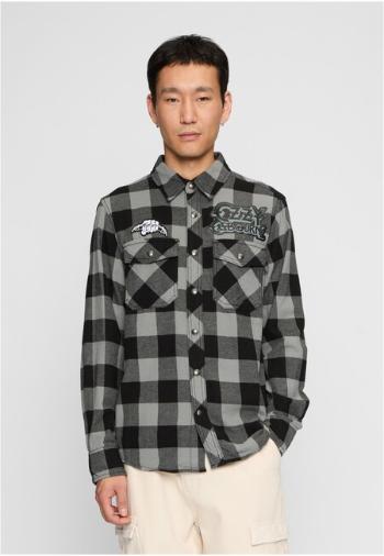 Brandit Ozzy Checkshirt Long Sleeve black/charcoal - S